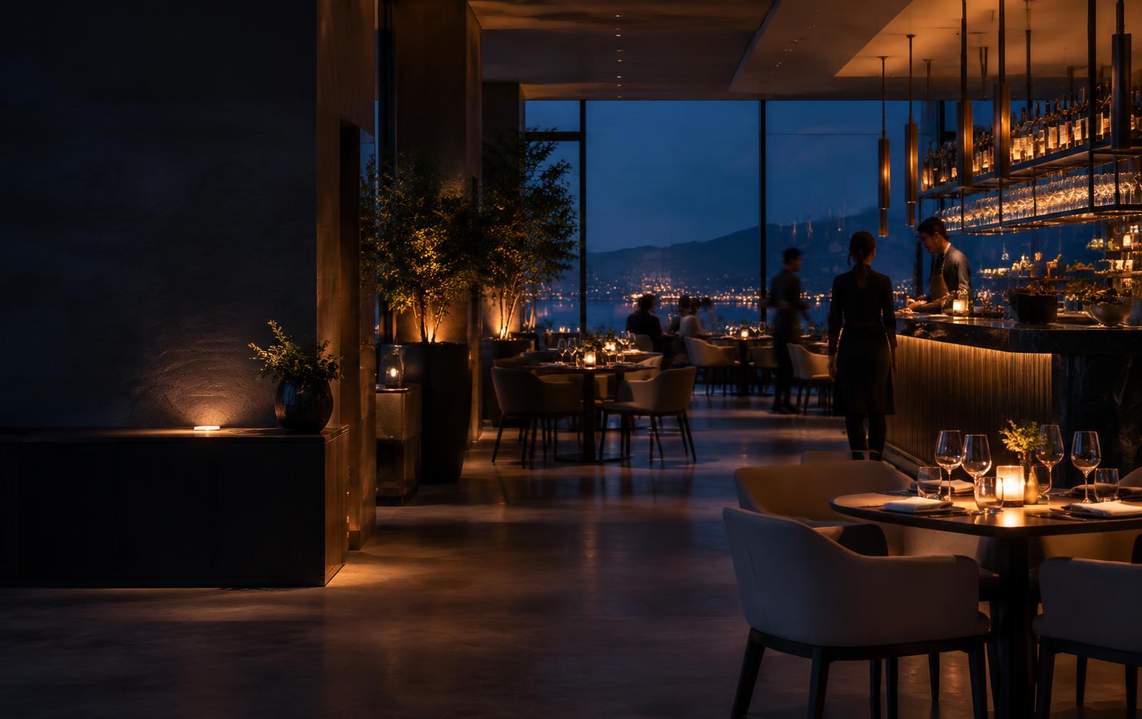 A hospitality venue running an evening service